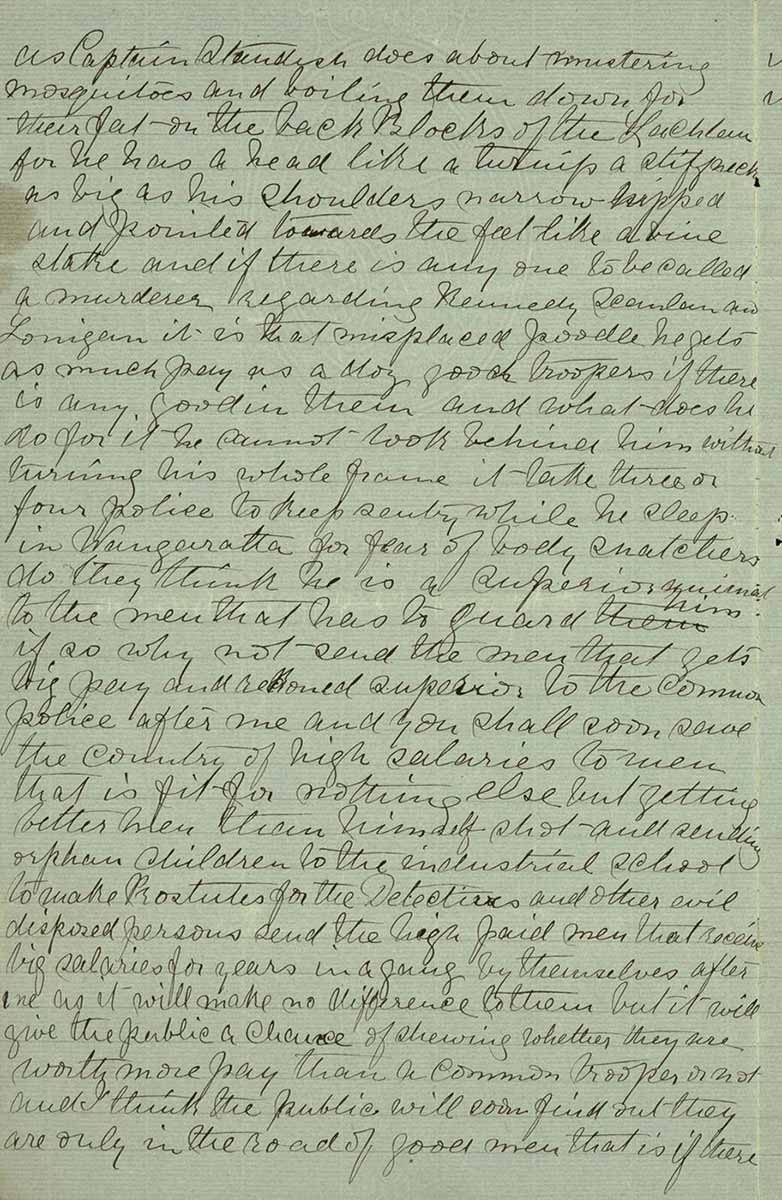 Page thirty four of Ned Kelly's Jerilderie letter. - click to view larger image