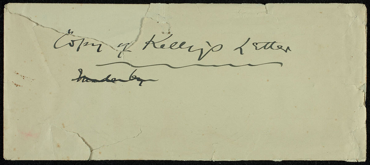 Envelope for Ned Kelly's Jerilderie letter. - click to view larger image